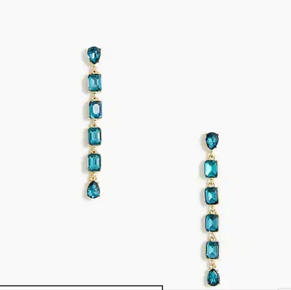 Last One💥 J. Crew Blue/Green Gem Single Layer Earrings NWT ✨️ - Picture 5 of 8
